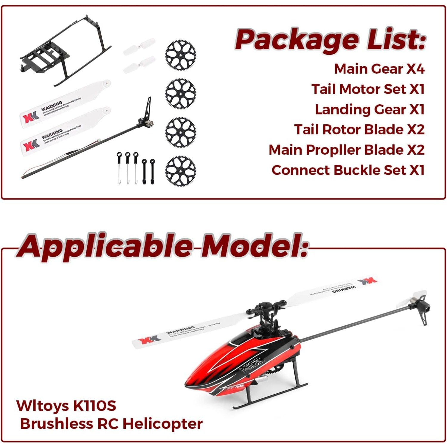 Rc Helicopter Blade - Spare Accessory Kit, Compatible with WLtoys