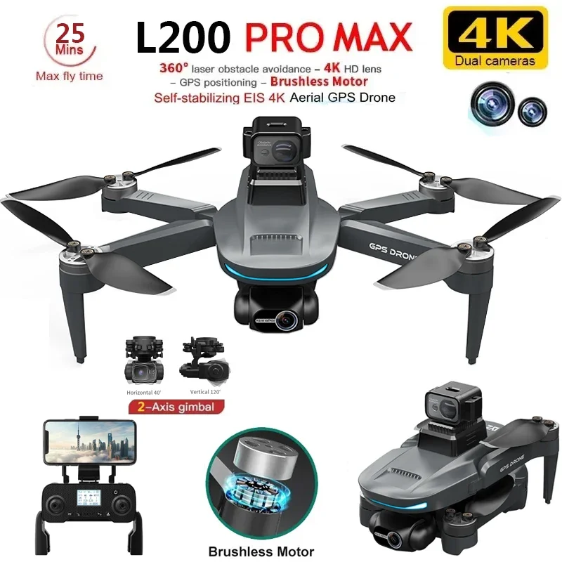 L200 PRO MAX Drone 4K 2-Axis P – Rc Helicopter Electric recenzja i cena