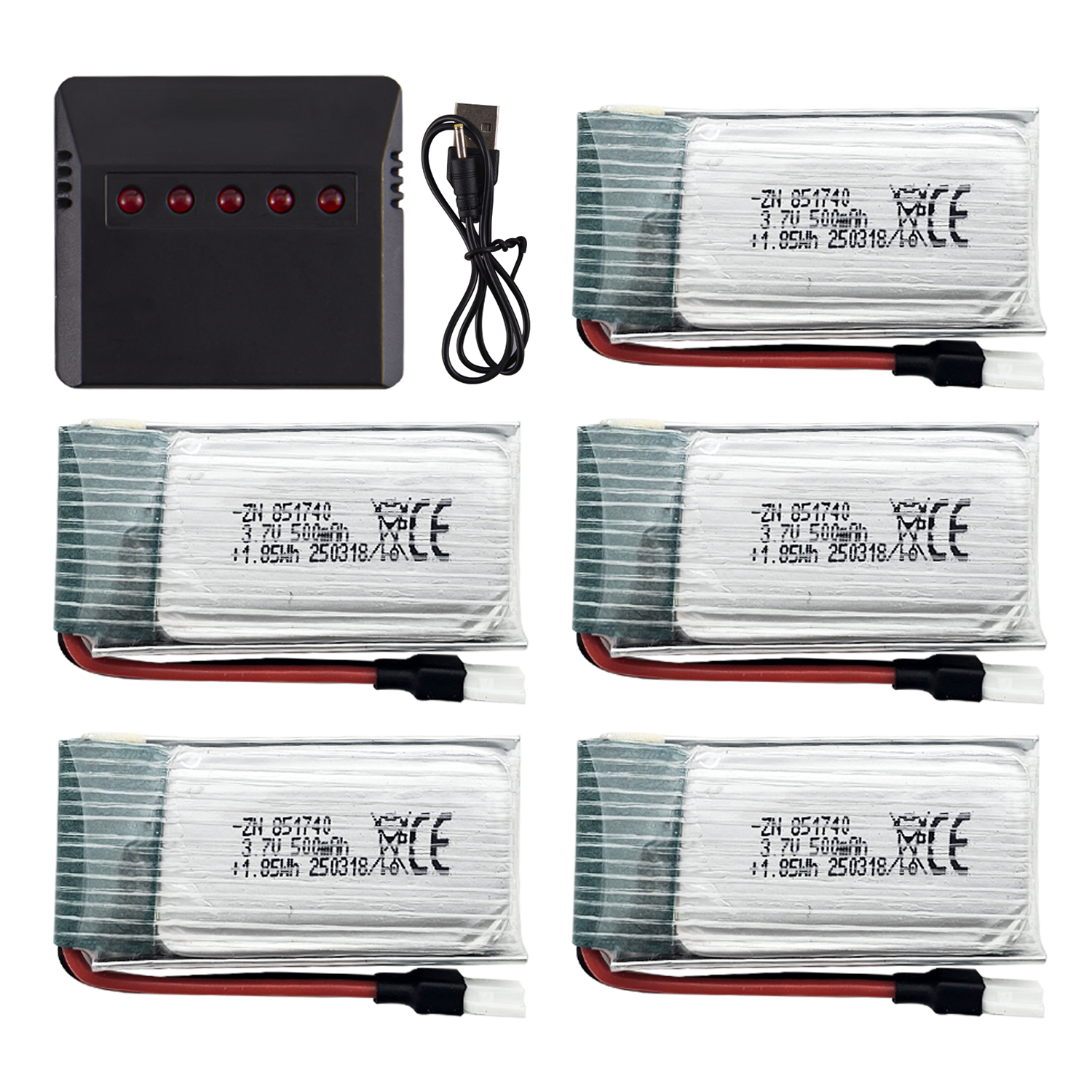 5Pcs 3.7V 500mAh LiPo Batterie – Rc Helicopter Charger recenzja i cena