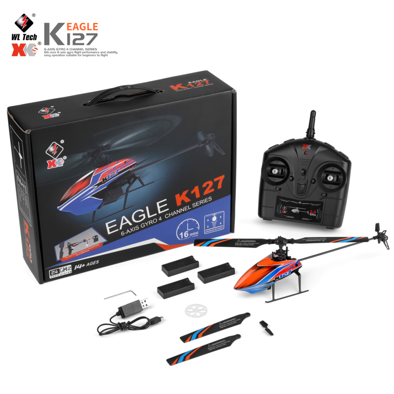 WLtoys XK K127 4CH 6-axis Gyro – Rc Helicopter Blade recenzja i cena